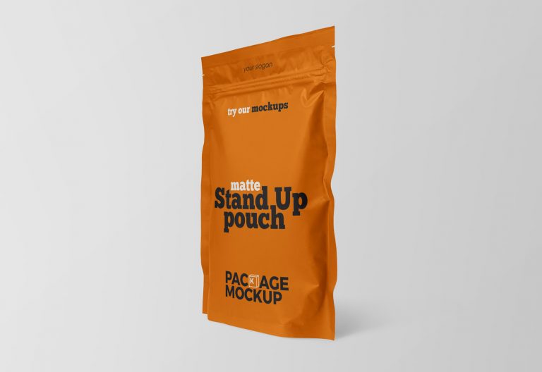 Side view Small Matte Stand-up Pouch Mockup