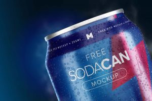 Chilled Soda Can Mockup