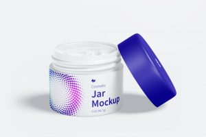 Open Cosmetics Cream Jar Mockup