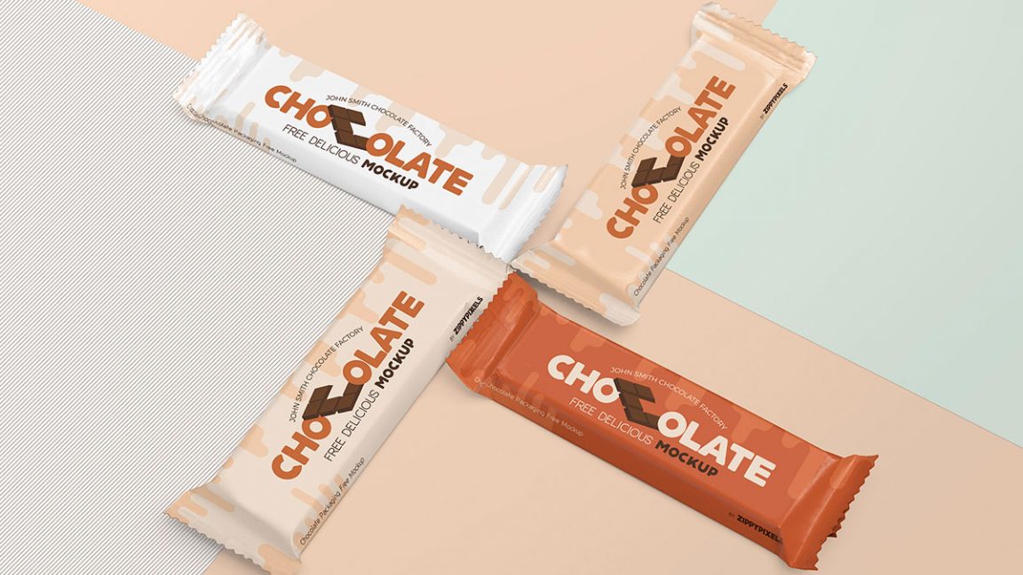 Free Chocolate Bar Mockup Set - Free Package Mockups