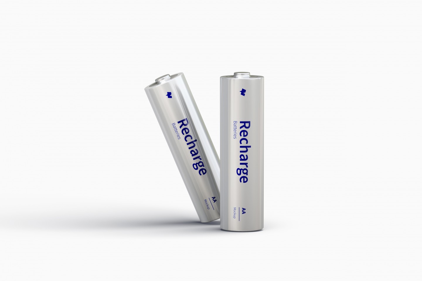 Free Two AA Batteries Mockup