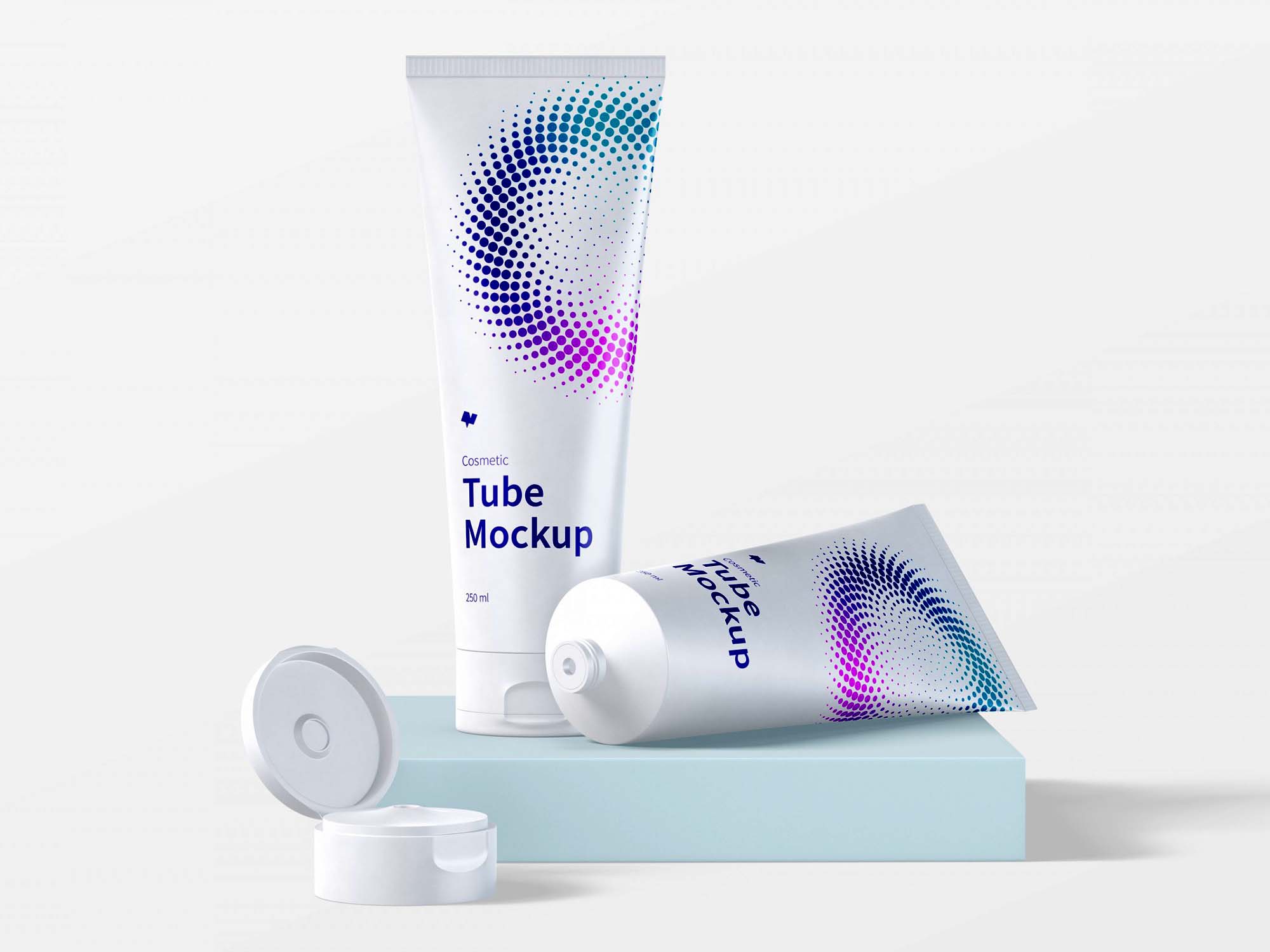 Free 250ml Cosmetic Tubes Mockup