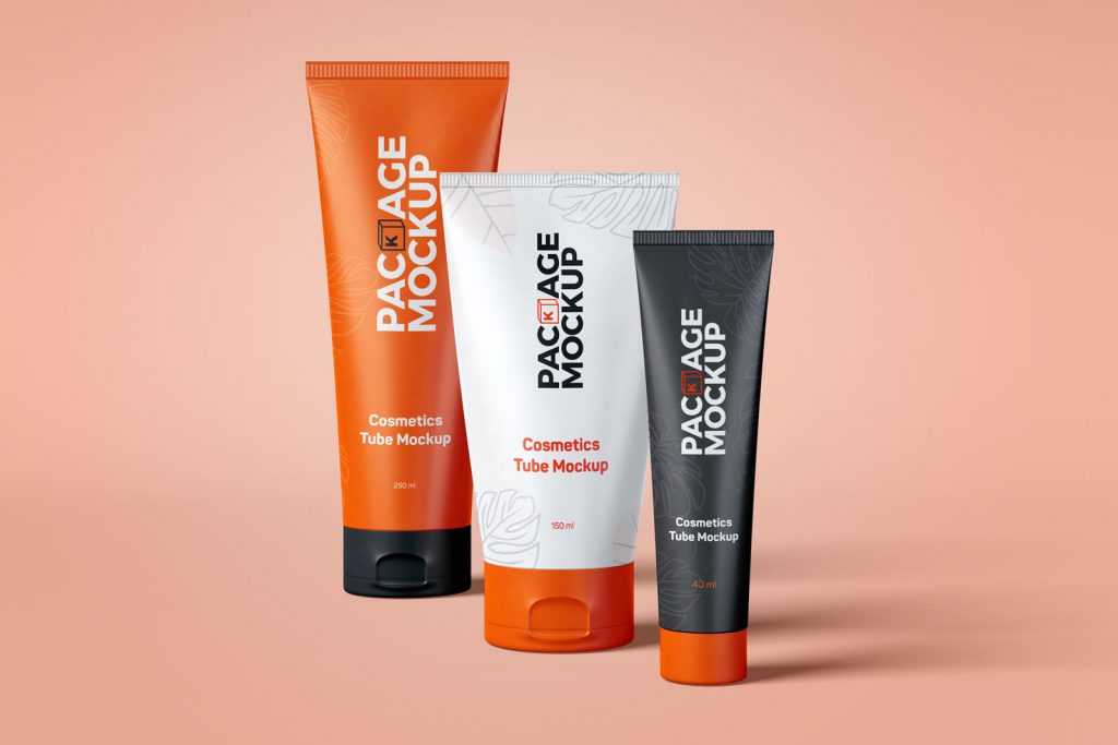 3 Free Different size Cosmetics Tube Mockups