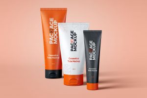 3 Free Different size Cosmetics Tube Mockups
