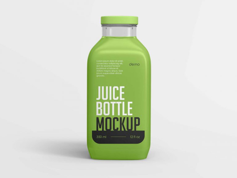 Free Juice Glass Bottle Mockup