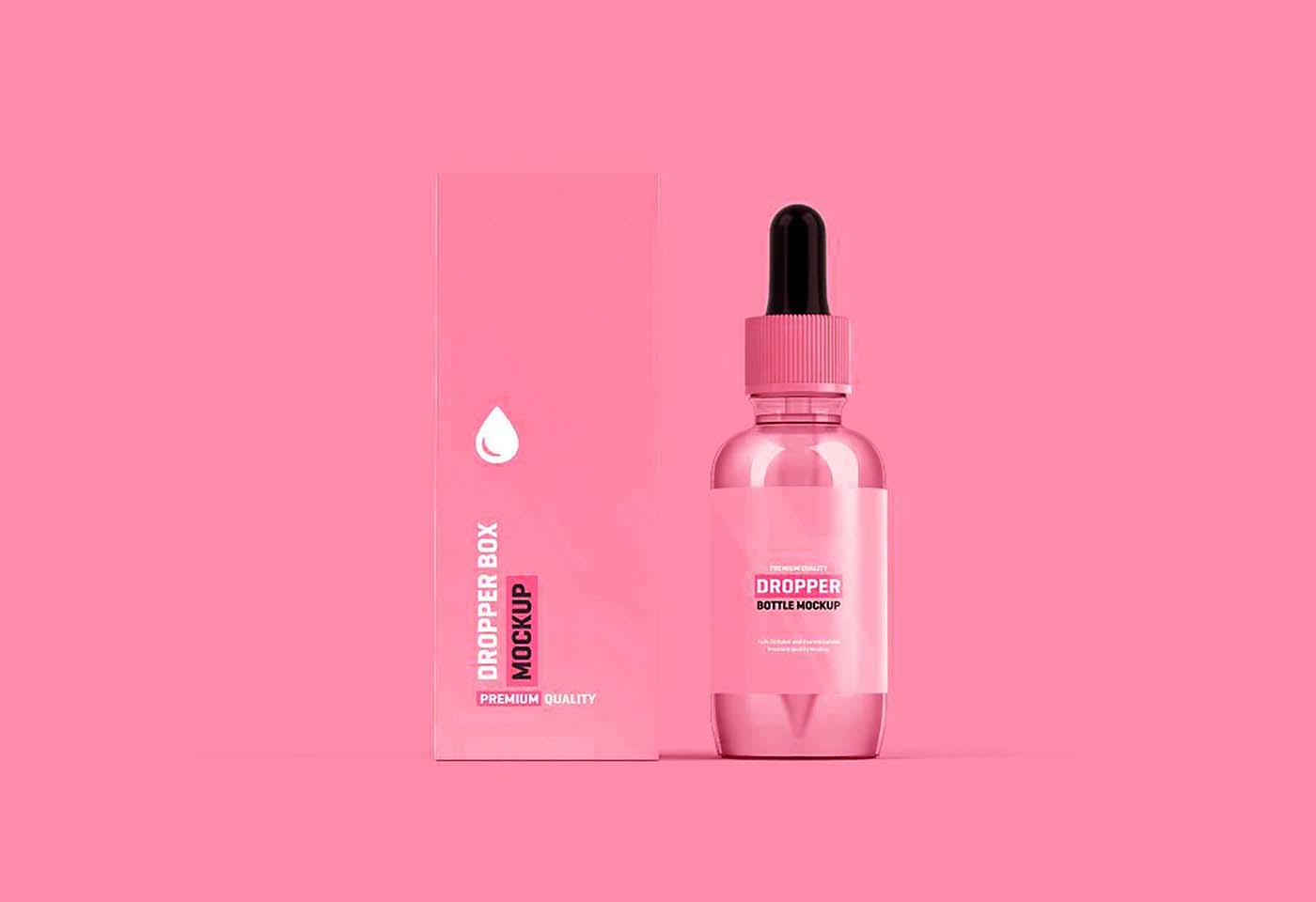 Free Dropper Bottle Packaging Mockup