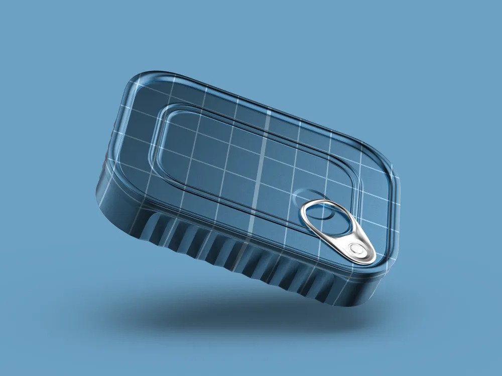 Canned Sardine Seafood Tin Can Mockup