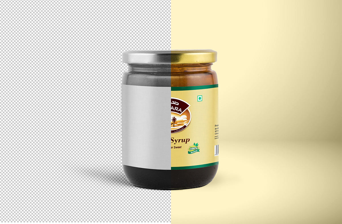 Download Free Dates Syrup Jam Jar Mockup Free Package Mockups