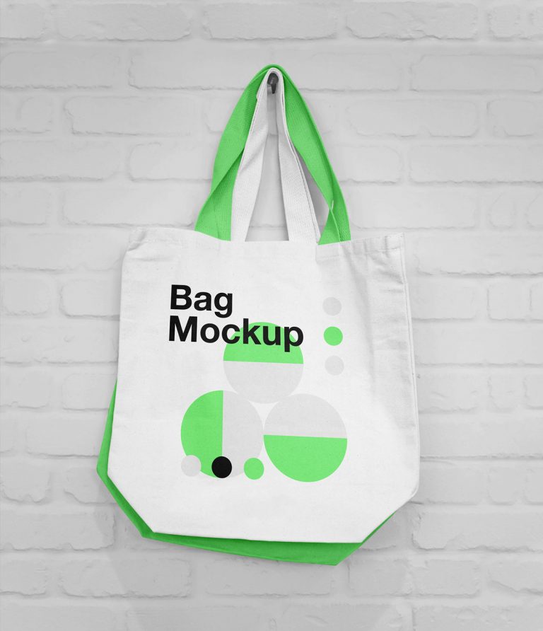 Free Hanging Canvas Bag Mockup