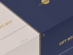 Free Slide Gift Box Mockup | Packaging Box - Free PacageMockup