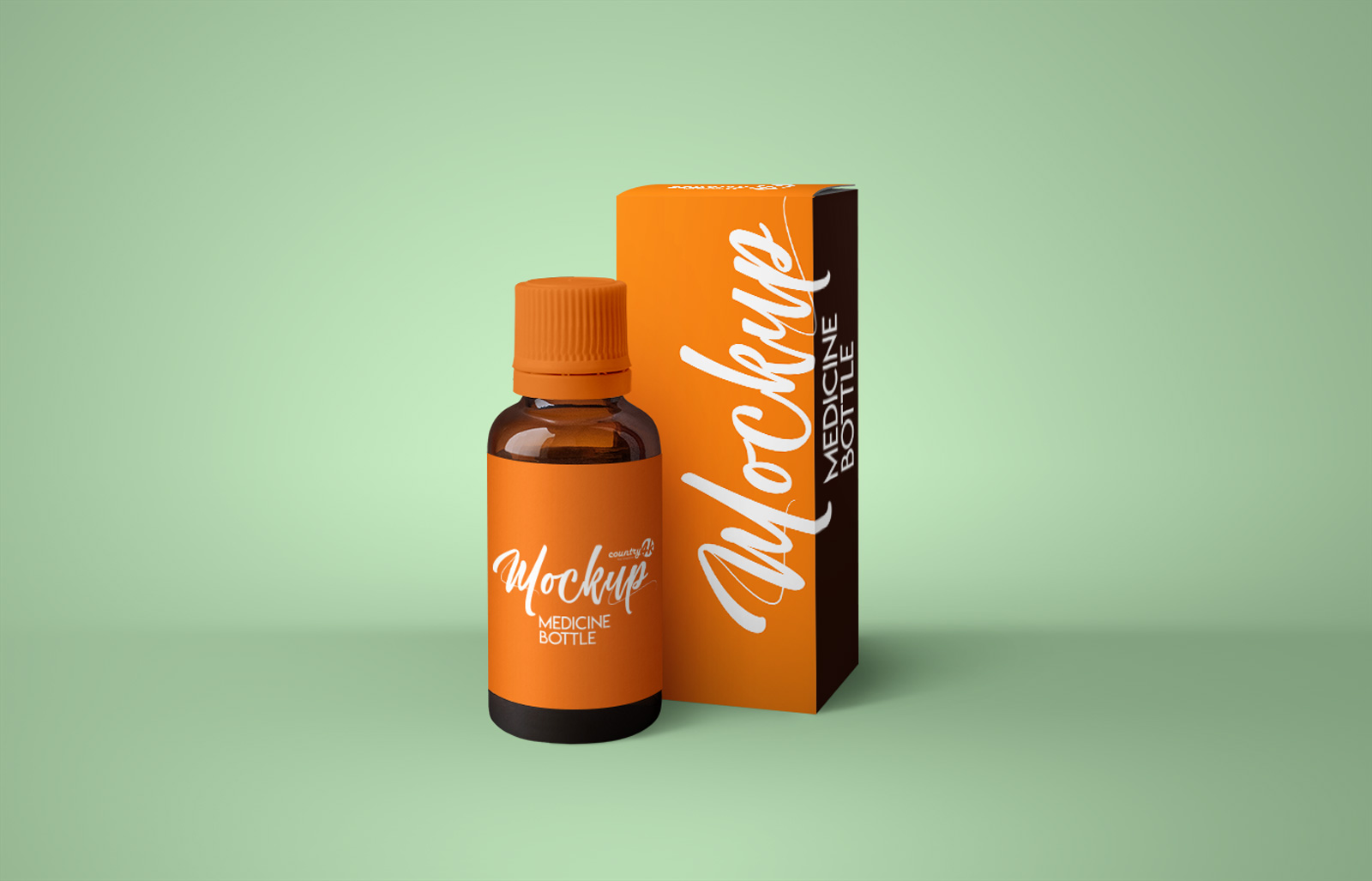 Download Free Syrup Amber Bottle Package Box Mockup Free Package Mockups