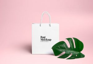 Free white paper Shopping Bag MockUp