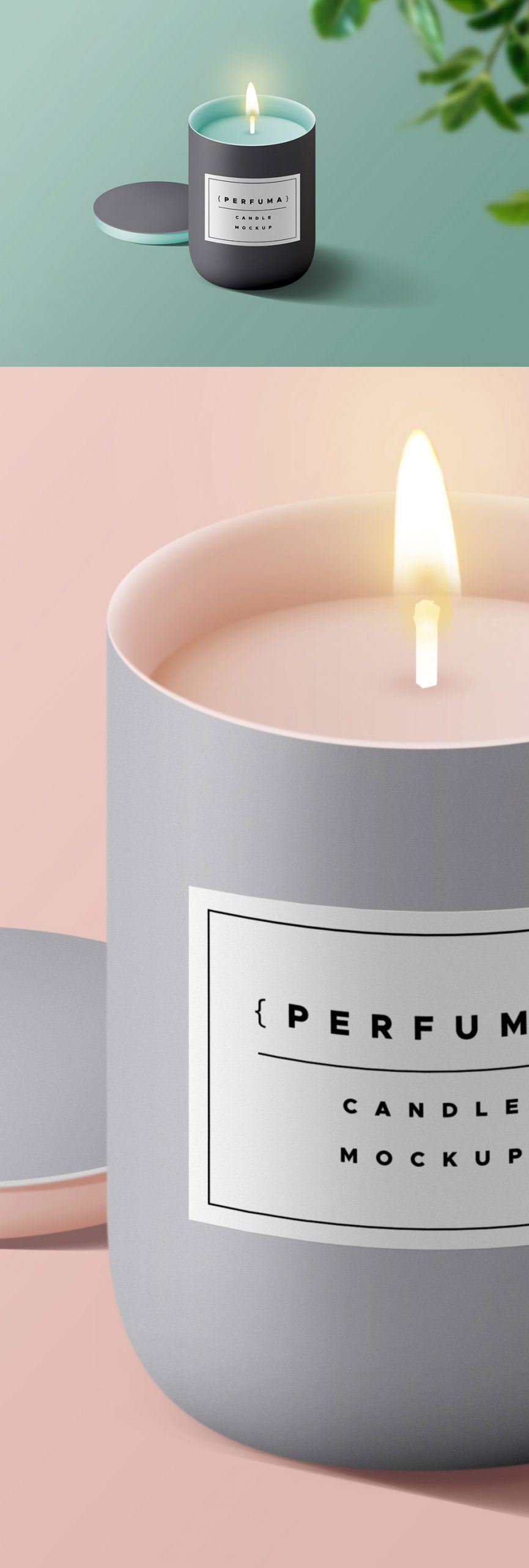 Matte Aroma Lamp With Candles Mockup Free