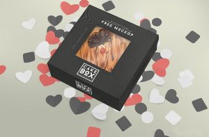 Free Cake Packaging Box Mockup