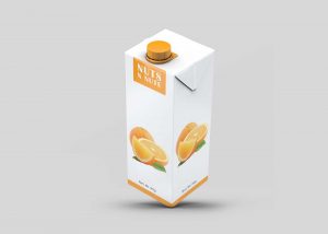 Free orange Juice Carton Tetra Pack Mockup