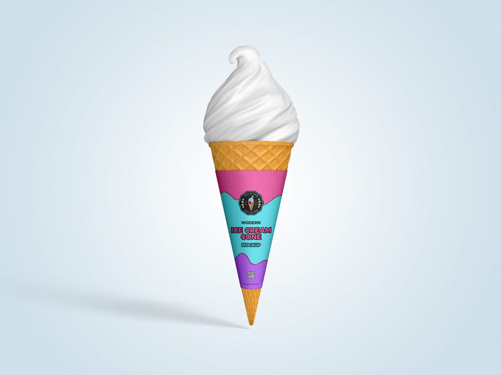 Free Ice Cream Cone Mockup