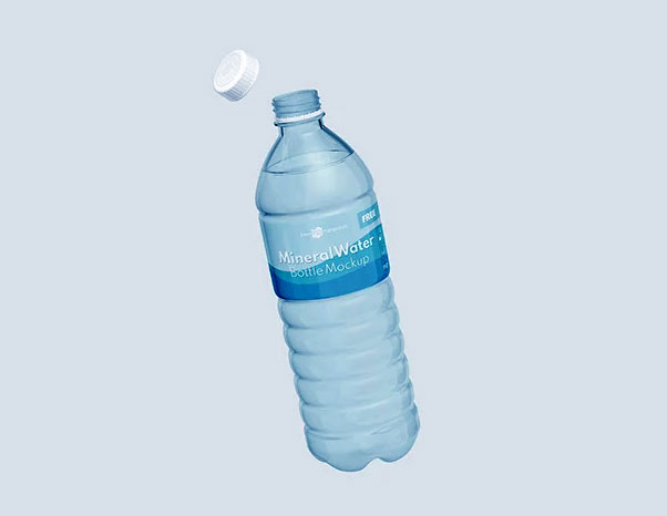 Free Mini Glass Water Bottle Mockup (PSD)