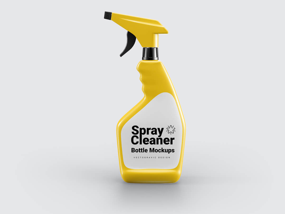 Free Spray Cleaner Bottle Mockups