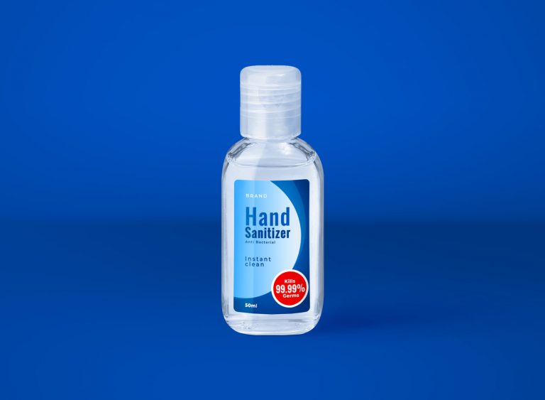 Free Small Plastic Sanitizer Bottle Mockup