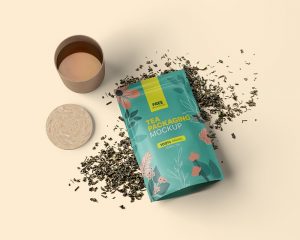 Free Tea Packaging Pouch Mockup