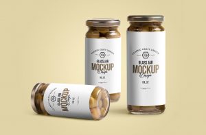 Pickel Bottle Tall Glass Jar Mockup