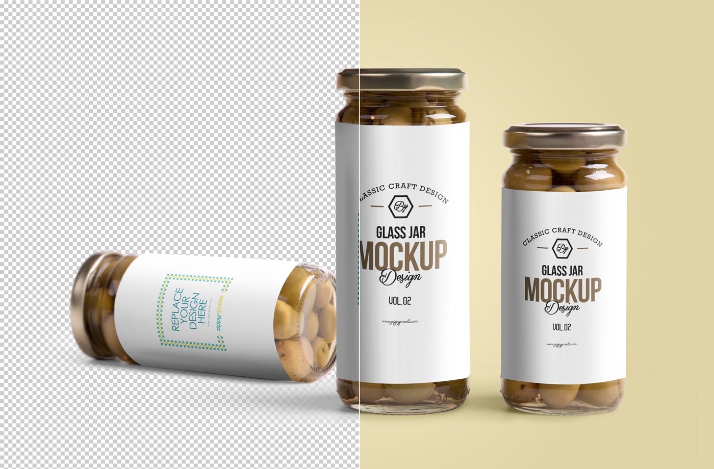 Pickel Bottle Tall Glass Jar Mockup