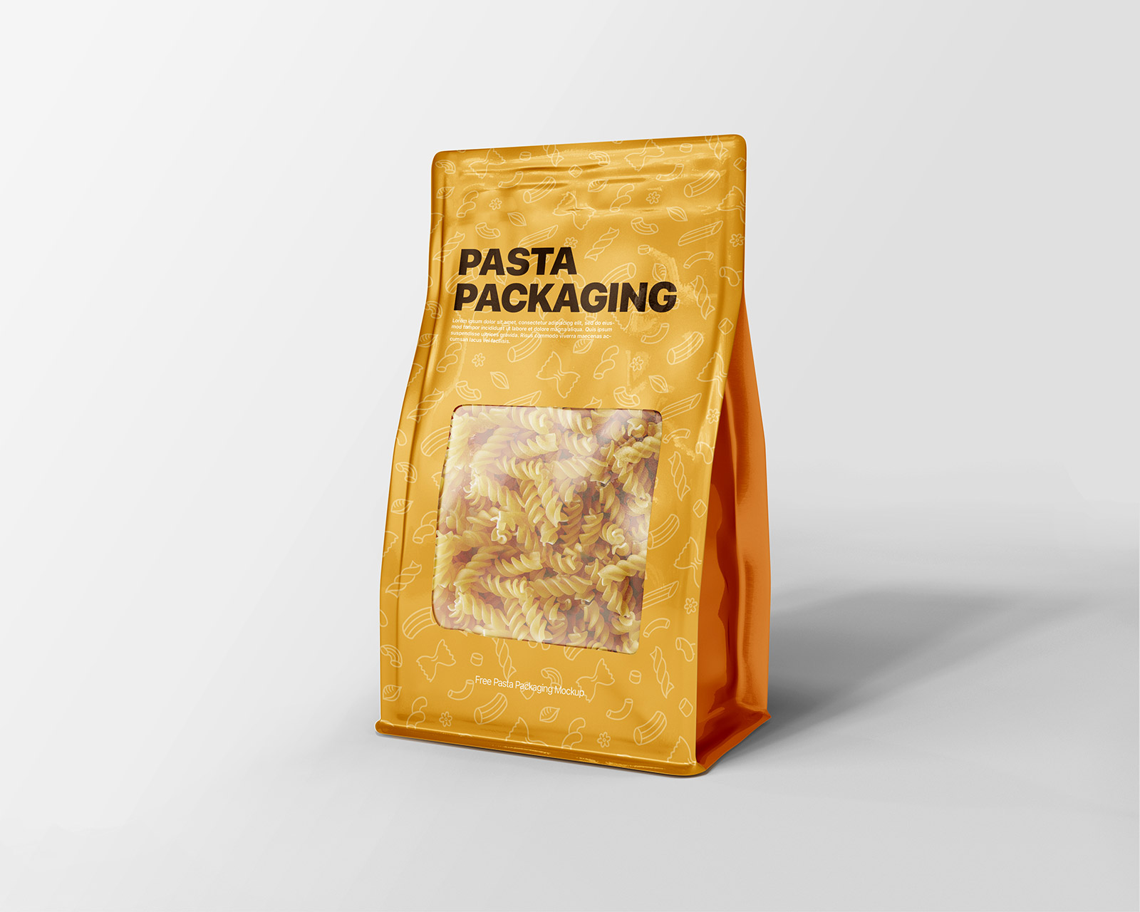 Download Free Pasta Package Flat Bottom Pouch Bag Mockup Free Package Mockups