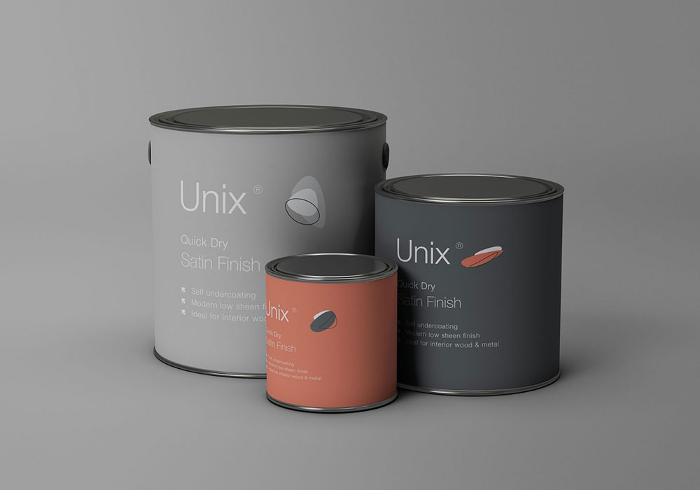 Free 3 Sizes Metal Paint Buckets Mockup