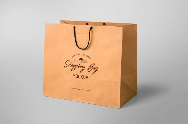 Craft Paper Carry Bag Mockup  Free Package Mockups