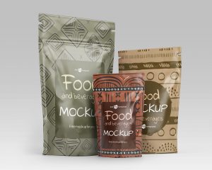 Stand-up Pouch Food Packaging Mockup Set