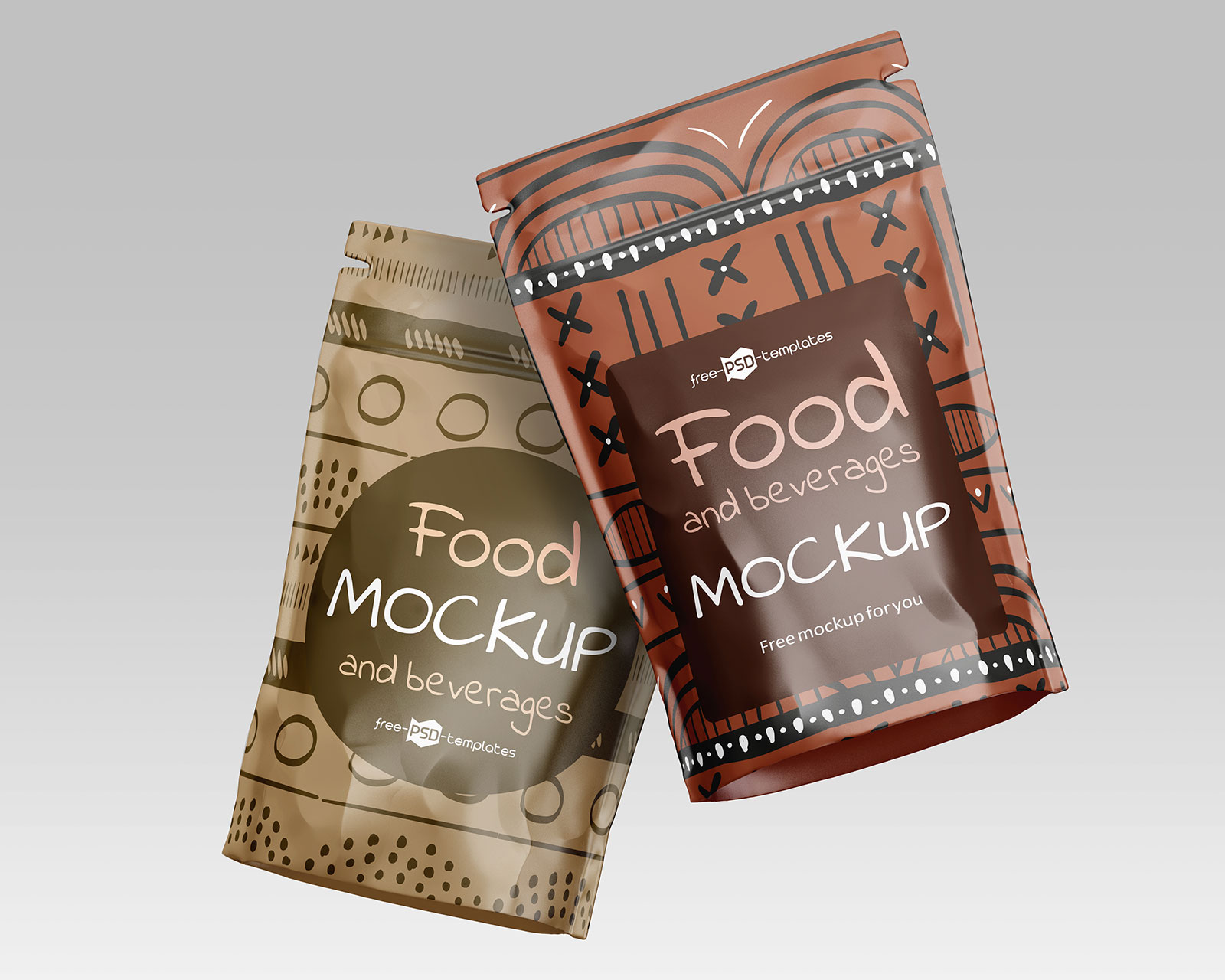 Download Free Stand Up Pouch Food Packaging Mockup Set Free Package Mockups