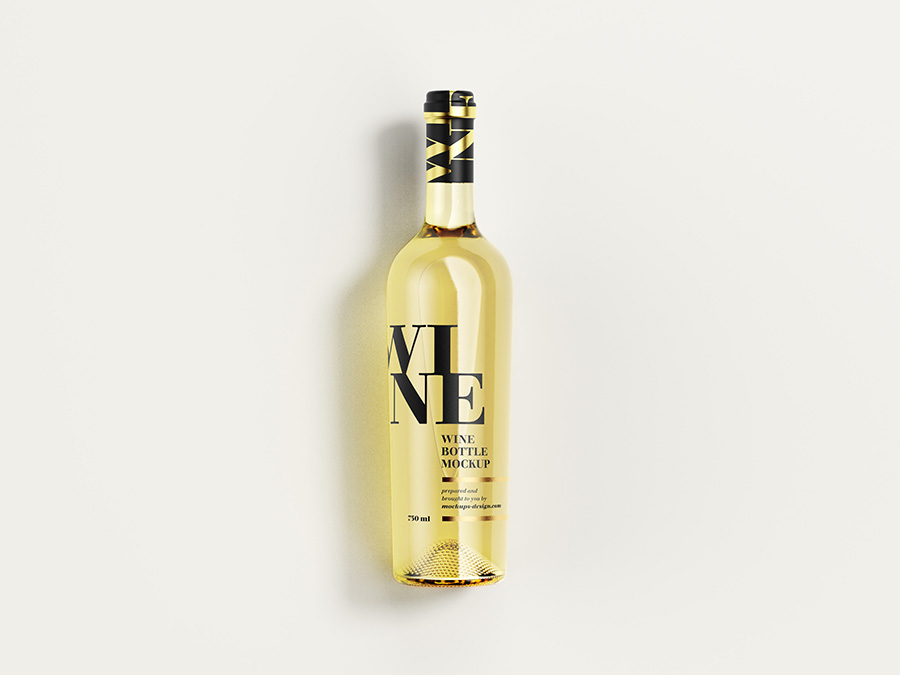 White Wine Bottle Mockup