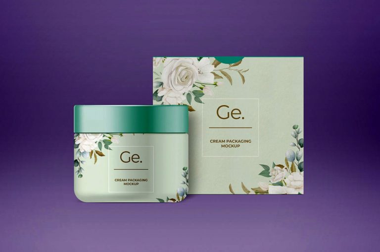 Jar and Packaging Box Mockup