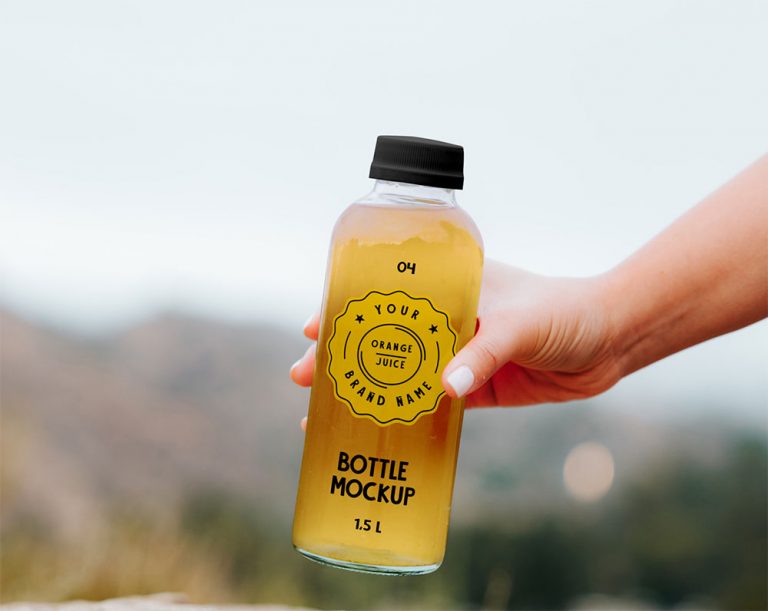 Free Transparent Bottle Mockup