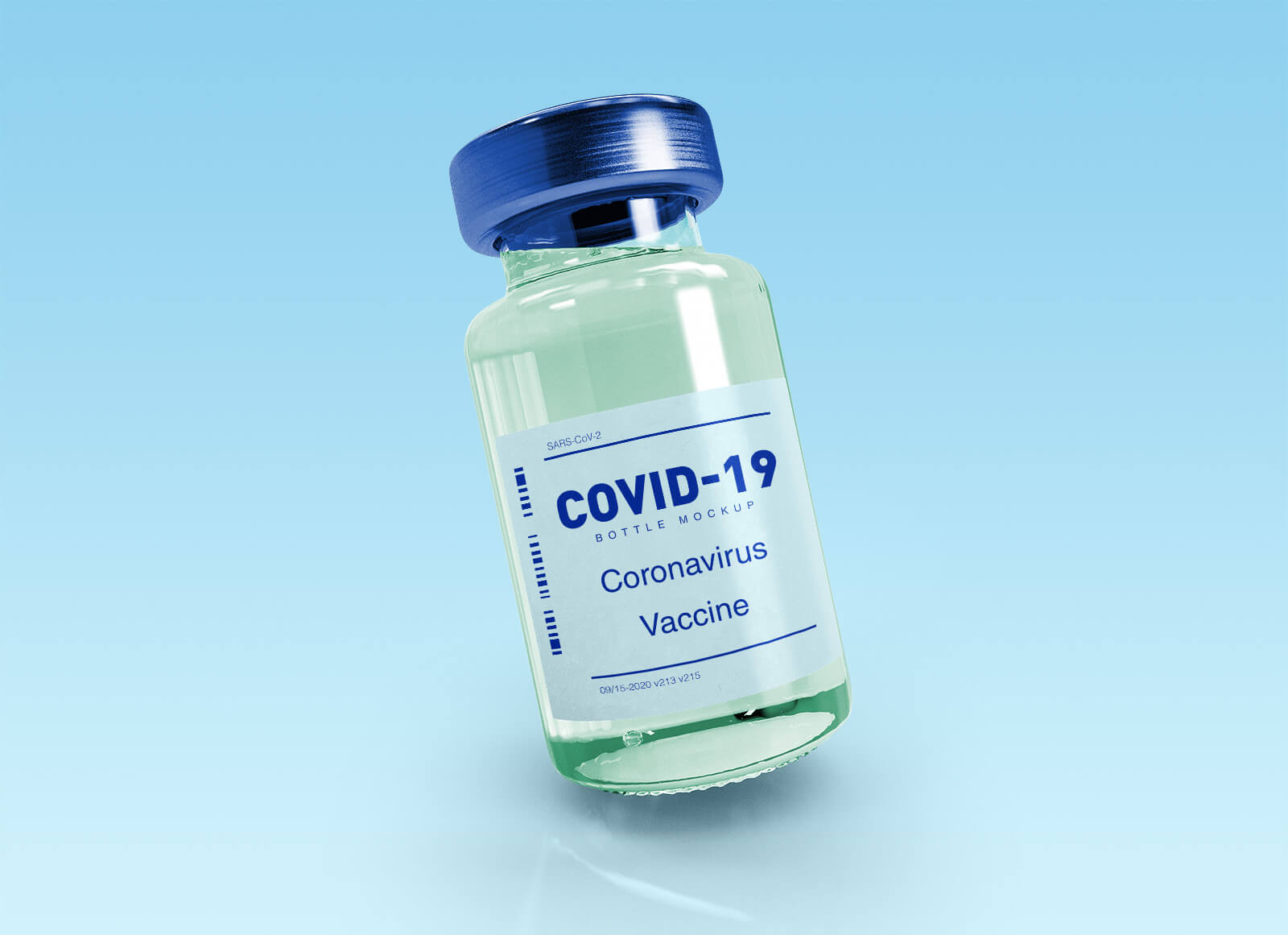 COVID Vaccine Vial Injection Bottle Mockup