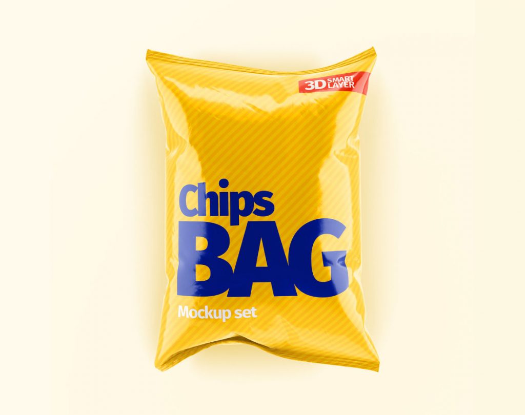 Chips Bag Snack Packet Mockup Glossy/Matt