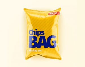 Chips Bag Snack Packet Mockup Glossy/Matt