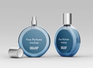Classy Round Perfume Bottle Mockup Set