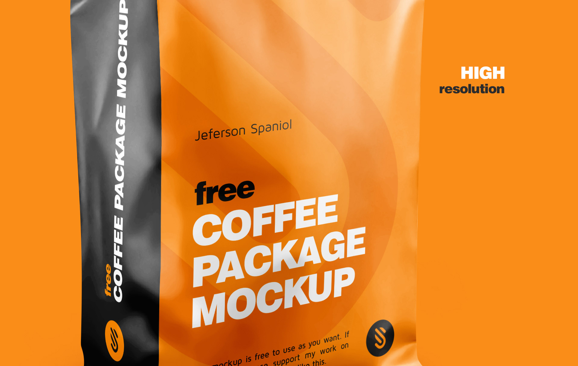 Free Coffee Bag Mockup Half Side View Front Back Package Mockup