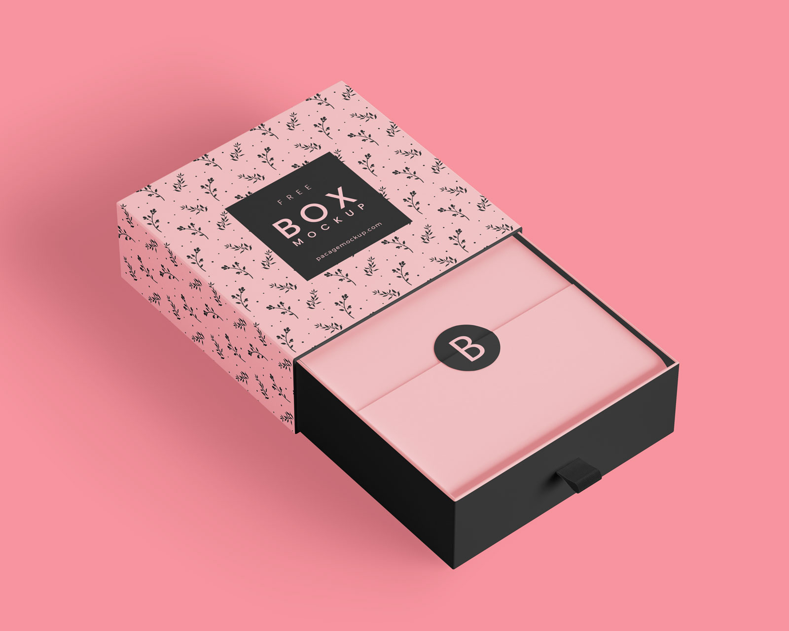 Free Luxury Slide Open Gift Box Mockup PSD