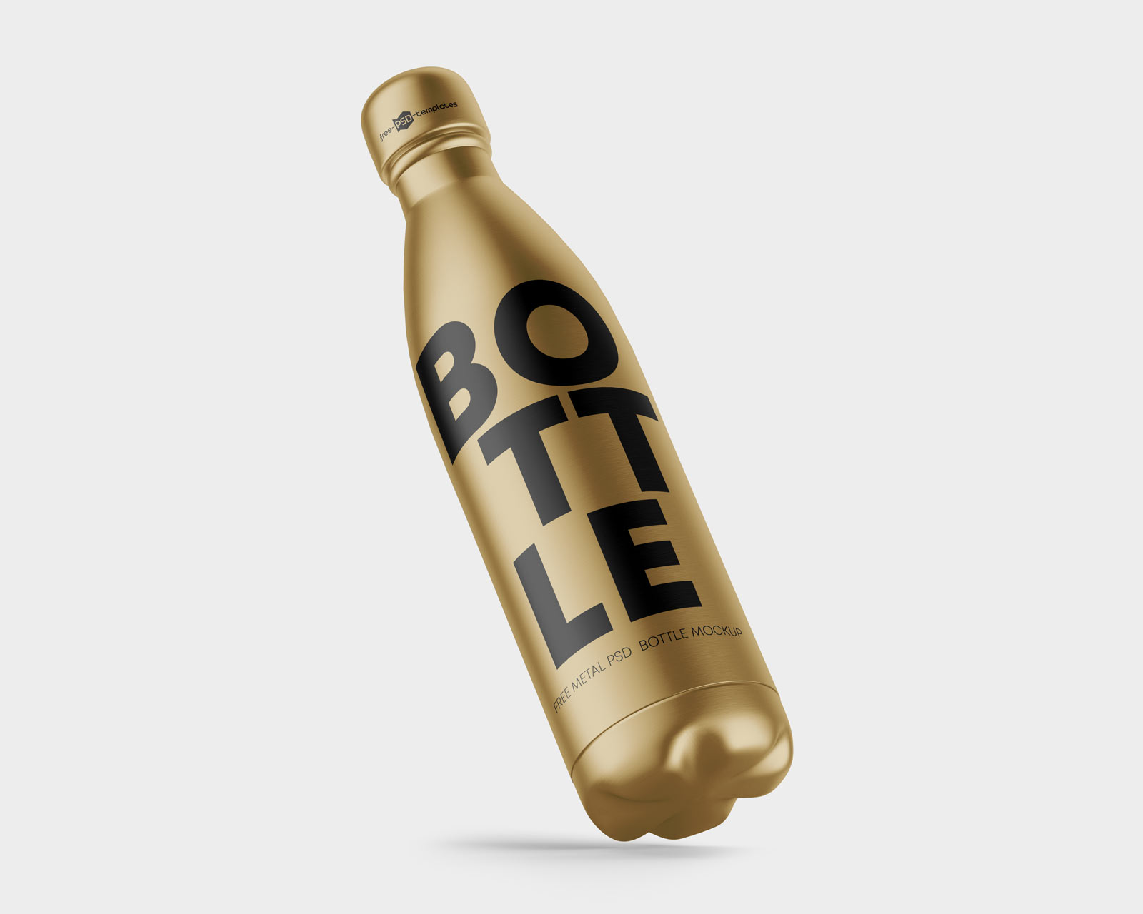 Free Metallic style Drinking Water Bottle Mockup
