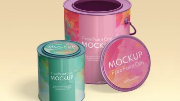 Download Free Paint Tin Brush Packaging Mockup Free Package Mockups