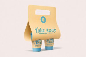 Package Mockup Free Takeaway Coffee Cups Holder Mockup
