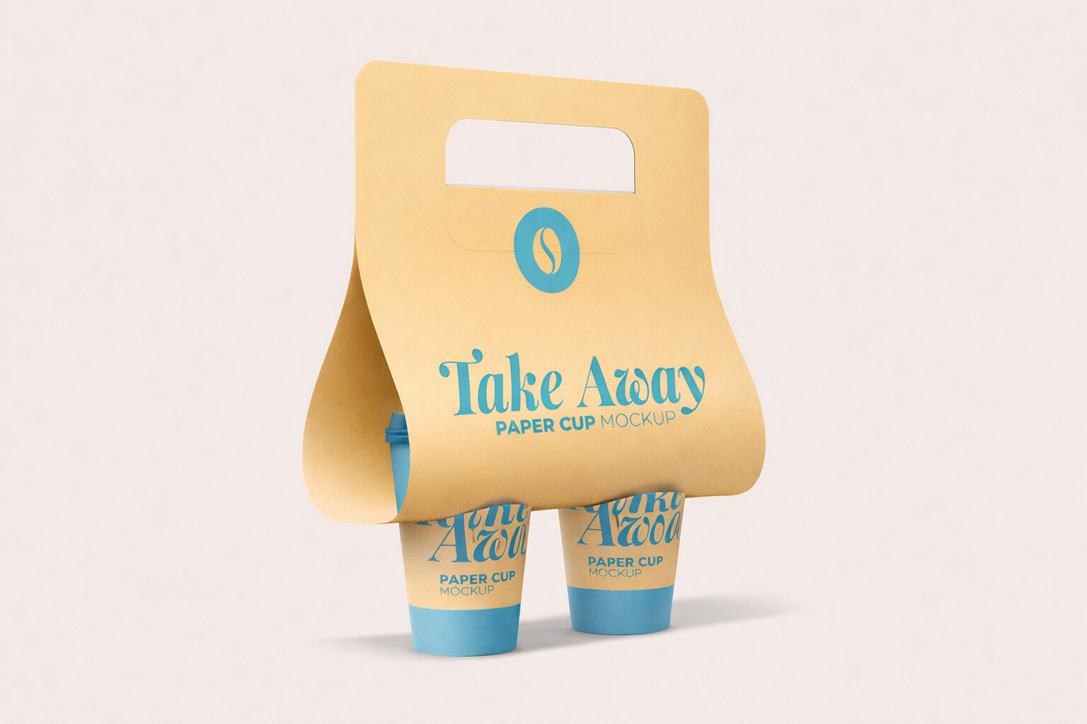 Takeaway Coffee Cups Holder Mockup