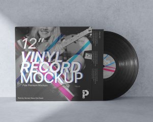 Vinyl Record Sleeve Packaging Mockup