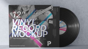 Vinyl Record Sleeve Packaging Mockup