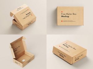 Free mailer box mockup