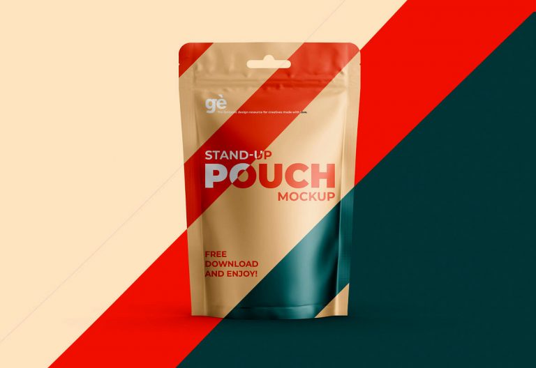 Hang Hole stand up Pouch Packaging Mockup