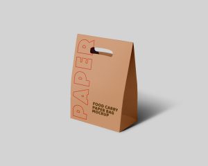 Take Away Paper Carry Bag Mockup Set
