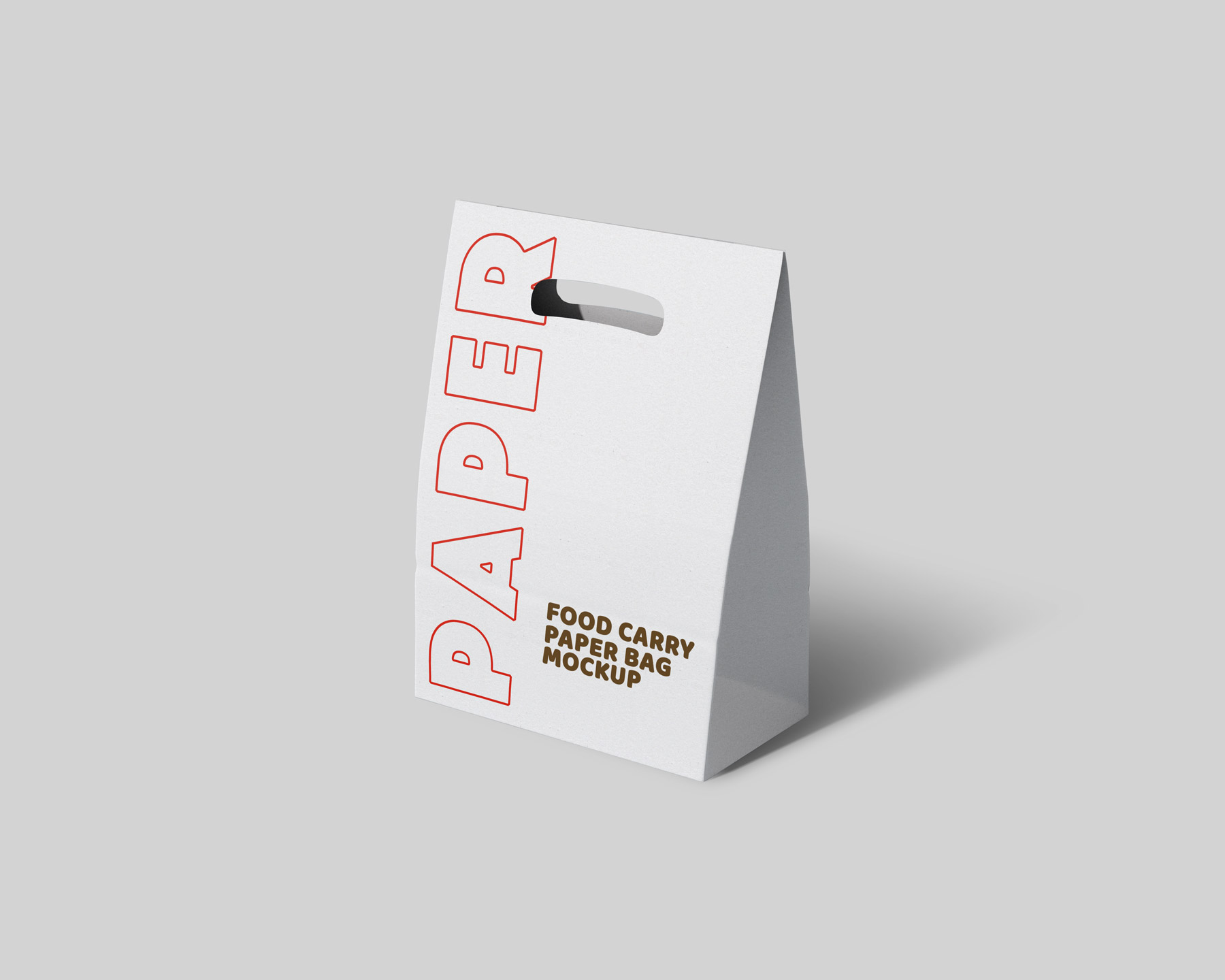 Take Away Paper Carry Bag Mockup Set